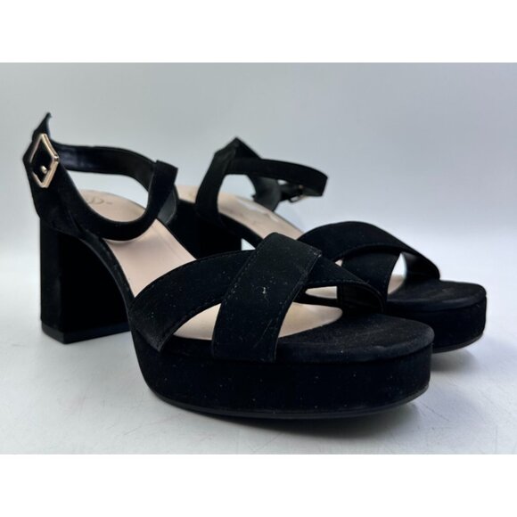 Delicious Womens Ladies Black Strappy Platform Pumps Shoes Heels Sz 7.5 - Picture 3 of 8